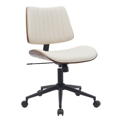 Scaun de birou Amani pakoworld placaj bej pu-nuc 52x54x90.5cm