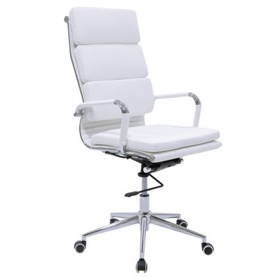 Scaun de birou de manager Tokyo cu PU alb 56x52x108 cm, 52x56 cm