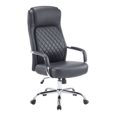 Scaun de birou directorial Rianda Negru 70x6x116-124 cm