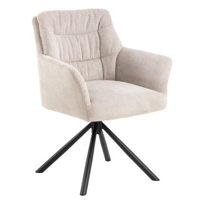 Scaun de dining bej cu cotiere Alonso – Actona