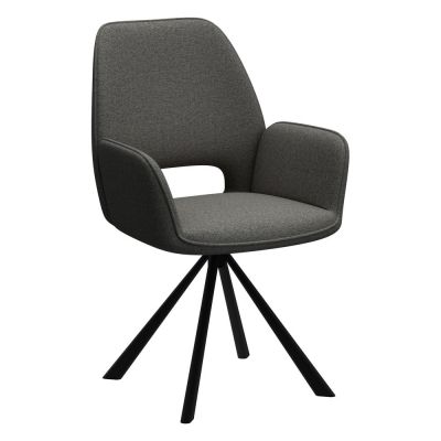 Scaun de dining gri închis cu cotiere Graham – Actona