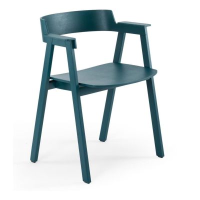 Scaun de dining petrol cu cotiere din lemn de stejar Flip – Gazzda