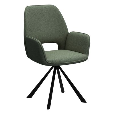 Scaun de dining verde închis cu cotiere Graham – Actona