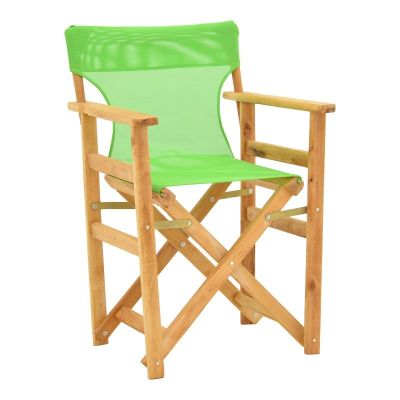 Scaun de regizor Kompa, Pako World, Lemn masiv de fag, Textil, Verde