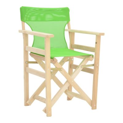 Scaun de regizor Kompa, Pako World, Lemn masiv vopsit, Textil, Verde