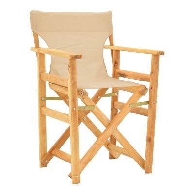 Scaun de regizor Kompa, Pako World, Lemn, Textil Bej