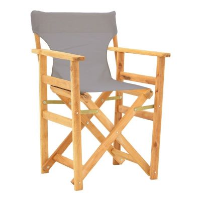 Scaun de regizor Kompa, Pako World, Lemn, Textil Gri