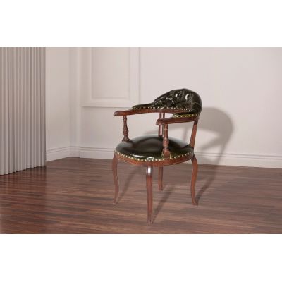 Scaun, Fairfax, Albero39, 52x88x50 cm, Lemn masiv , Nuc / Verde închis