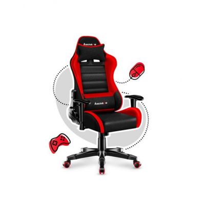 Scaun gaming copii Huzaro HZ-Ranger 6.0, Mesh, Cotiere reglabile, Perne lombara & cervicala, Cadru otel (Negru/Rosu)