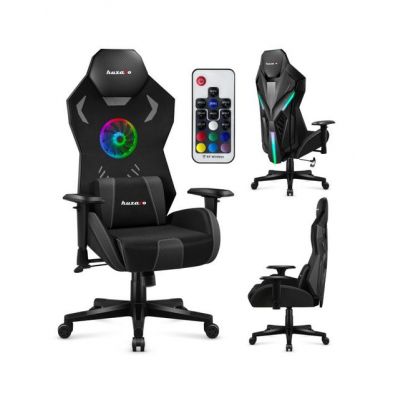 Scaun gaming Huzaro Force 7.6 RGB, max 150 kg, BIFMA clasa 4, Mecanism SideRest, Ventilator in spatar (Negru)