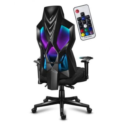 Scaun gaming Huzaro HZ-Combat 6.2 RGB, Mesh, RGB LED, Cotiere 3D, Tetiera reglabila, Cadru Nylon FX (Negru)