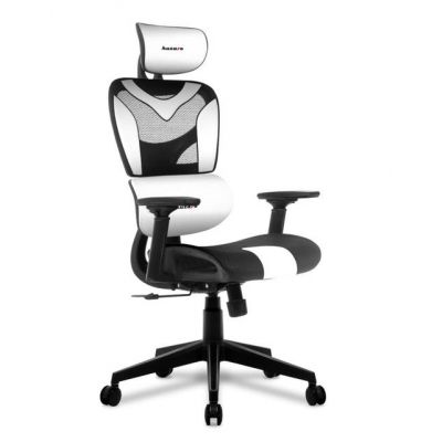 Scaun gaming Huzaro HZ-Combat 8.0, Mesh, Cotiere 4D, Tetiera & suport lombar reglabile, Functie Slide & SeatRest (Alb)