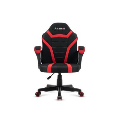 Scaun gaming pentru copii Huzaro HZ-Ranger 1.0, Mesh respirabil, Cotiere moi, Roti din cauciuc, Reglaj inaltime, Design ergonomic (Negru/Rosu)