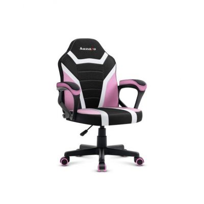 Scaun gaming pentru copii Huzaro HZ-Ranger 1.0 Spider, Mesh respirabil, Cotiere moi, Roti din cauciuc, Reglaj inaltime, Design ergonomic (Negru/Roz)