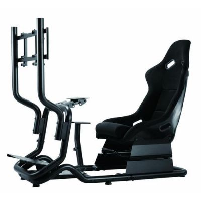 Scaun gaming Serioux Racing Cockpit, reglabil, Negru