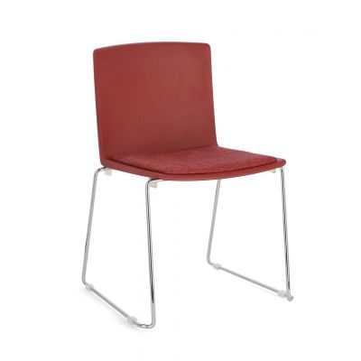 Scaun Giulia, Bizzotto, 43.5x50x79 cm, plastic/poliester/otel, rosu