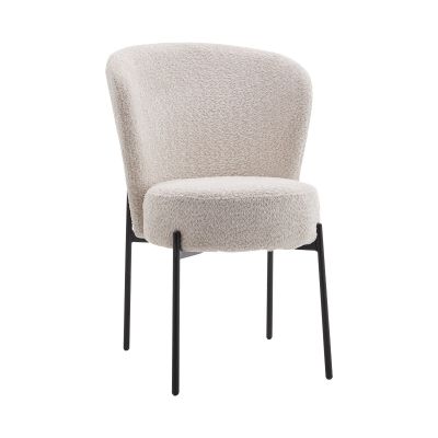 Scaun Houlian tesatura, Crem, 46x66x89 cm
