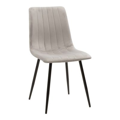 Scaun Noor, Pako World, Catifea, Gri-Negru, 44x53x86 cm