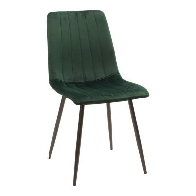 Scaun Noor, Pako World, Catifea, Verde-Negru, 44x53x86 cm
