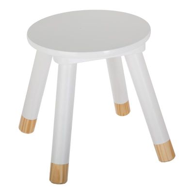 Scaun pentru copii Kevou, Pako World, Lemn de pin, Alb-Natural, 24x24x25 cm