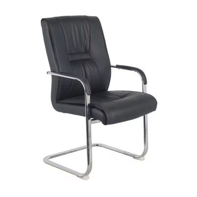 Scaun stivuitor pentru oaspeti Nioze picior negru pu-crom, 57x50x95 cm