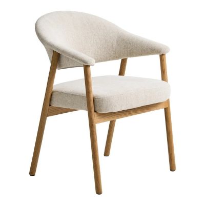 Scaune de dining crem cu cotiere 2 buc. din lemn de stejar Elk – Unique Furniture