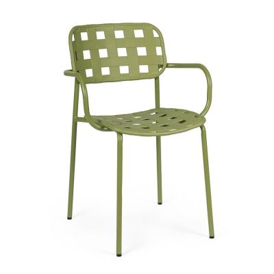 Scaune de grădină verzi 4 buc. din metal Clover – Bizzotto