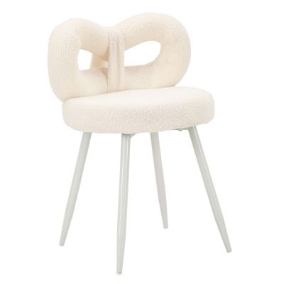 Scaunel Ilary Mini, Mauro Ferretti, 40x40x67 cm, MDF/fier/poliester, alb