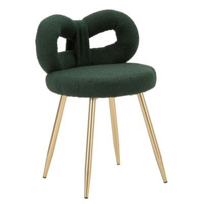 Scaunel Ilary Mini, Mauro Ferretti, 40x40x67 cm, MDF/fier/poliester, verde/auriu