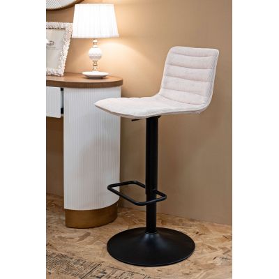 Set 2 scaune de bar Lift High White, Mauro Ferretti, 43x49.5x85.5 cm, inaltime ajustabila, fier/poliester, negru/alb