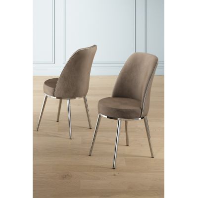 Set scaune 2 piese, Charlotte, Pefa, Cappuccino / Chrome