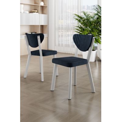 Set scaune 4 piese, Charlotte, Arfe, Antracit/Alb