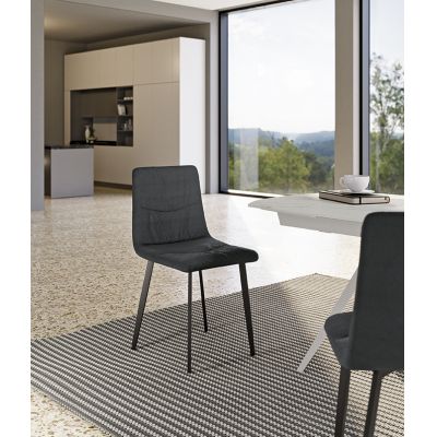 STONES Scaun acoperit cu material textil ușor de curățat. Picioare din metal vopsit 46cm X 55cm H. 87.5cm | Aosom Romania
