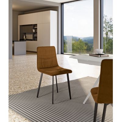 STONES Scaun acoperit cu material textil ușor de curățat. Picioare din metal vopsit 46cm X 55cm H. 87.5cm | Aosom Romania