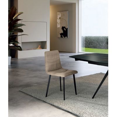 STONES Scaun acoperit cu material textil ușor de curățat.  Picioare din metal vopsit46cm X 55cm H. 87.5cm | Aosom Romania