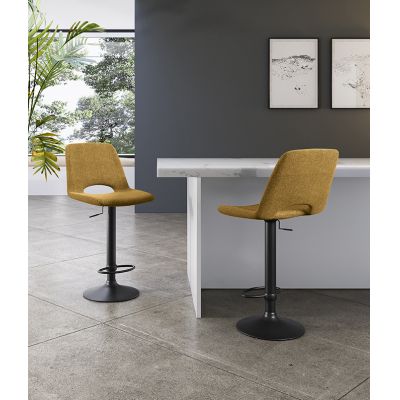 STONES Scaun cu ridicare pe gaz, acoperit cu material textil ușor de curățat. Picioare metalice vopsite. 45cm X 52cm H. 88,5/103,5cm | Aosom Romania