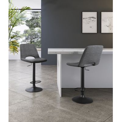STONES Scaun cu ridicare pe gaz, acoperit cu material textil ușor de curățat. Picioare metalice vopsite. 45cm X 52cm H. 88,5/103,5cm | Aosom Romania