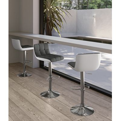 STONES Scaun din piele ecologică 36cm X 38.5cm H. 83/98cm | Aosom Romania