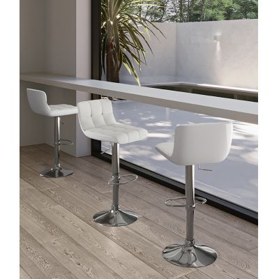 STONES Scaun din piele ecologică 36cm X 38.5cm H. 83/98cm | Aosom Romania