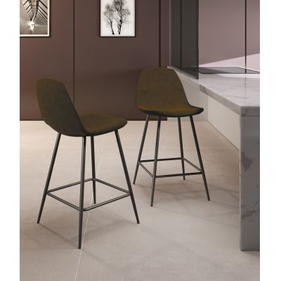 STONES Scaun din piele ecologică 42cm X 52cm H. 93cm | Aosom Romania