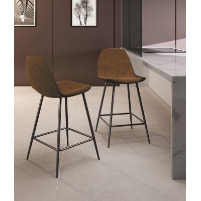 STONES Scaun din piele ecologică 42cm X 52cm H. 93cm | Aosom Romania
