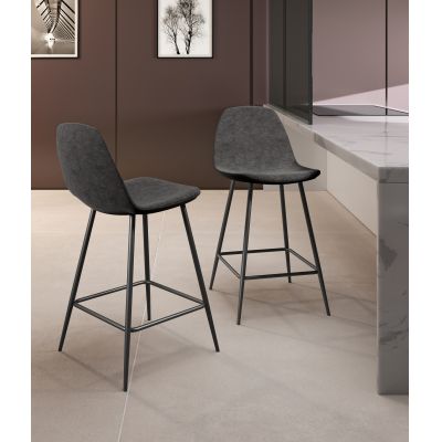 STONES Scaun din piele ecologică 50cm X 43cm H. 91cm | Aosom Romania
