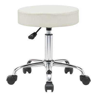 Taburet birou-lucru cu roti Uficio pakoworld pu in nuanta alb 46x42x48-64cm