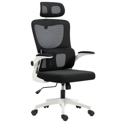 Vinsetto Scaun de Birou Ergonomic cu Tetieră Detașabilă Negru | Aosom Romania