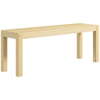 HOMCOM Bancă din lemn, Masivă 3 locuri, 120 cm x 33 cm x 45 cm, Natural | Aosom Romania