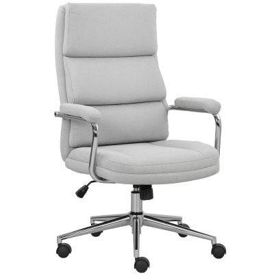 HOMCOM Scaun de birou, scaun de birou ergonomic cu înălțime reglabilă, funcție de meșterire, 62 x 73 x 105-113 cm, gris | Aosom Romania
