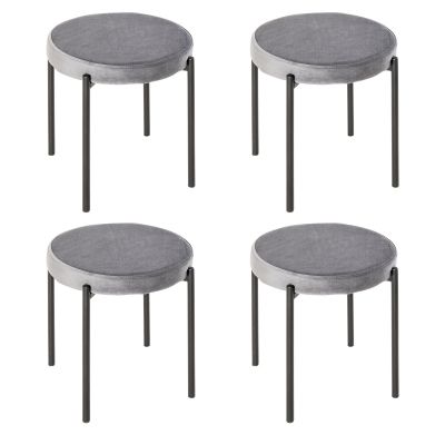 HOMCOM Set 4 Scaune pliante de masă cu șezut moale, aspect catifelat, scaun de bucătărie din catifea pentru bucătărie sufragerie din metal Gri 41,5 x 41,5 x 46 cm | Aosom Romania