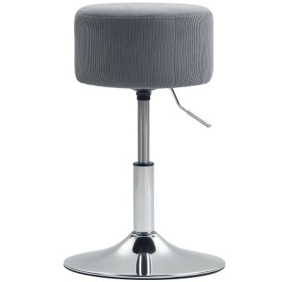 HOMCOM Taburet Înalt de Bucătărie Reglabil în Înălțime 52-66 cm Tapitat cu Catifea Rotativ 360° Gri | Aosom Romania