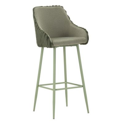 Mauro Ferretti Scaun De Bar Alaska -A- Verde Set 2 Bucăți Cm 52X46X111 (Înălțime Șezut Cm 78) | Aosom Romania