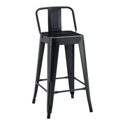 Scaun de bar Utopia, Pako World, Negru, 42x42x86 cm